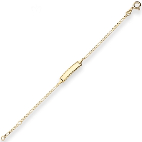 1,9mm Id-Armband Figarokette diamantiert aus 585 Gold Gelbgold 14cm
