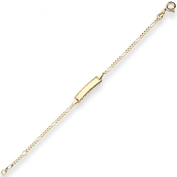 1.9mm Id-Armband Figarokette diamantiert aus 585 Gelbgold 14cm