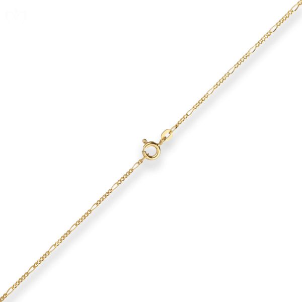 1.5mm Figarokette diamantiert aus 585 Gelbgold 36cm