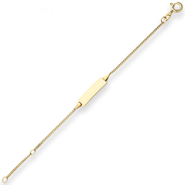 1.4mm Id-Armband Panzerkette aus 585 Gelbgold 12cm