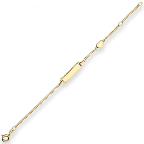 1,8mm Id-Armband Panzerkette Herz Armschmuck aus 585 Gold Gelbgold 14cm