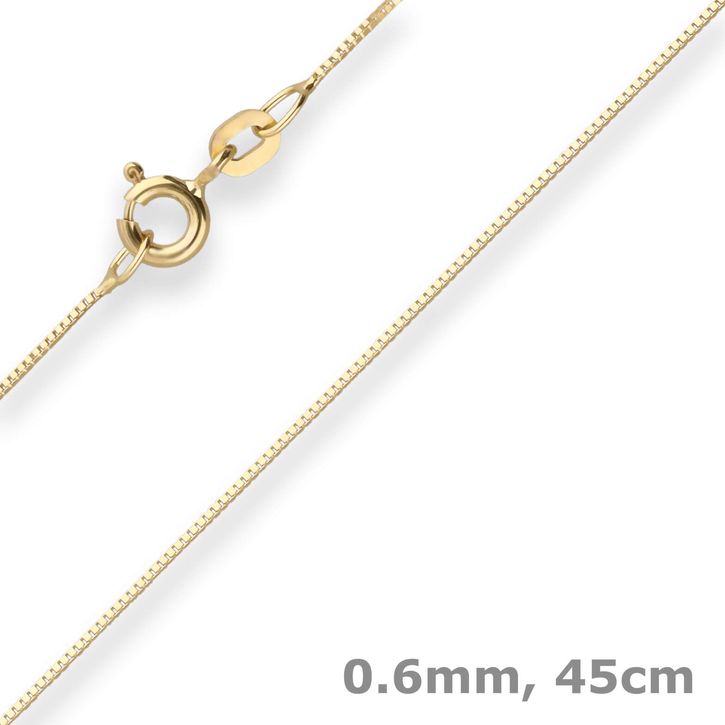 0.6mm Veneziakette aus 585 Gelbgold 45cm