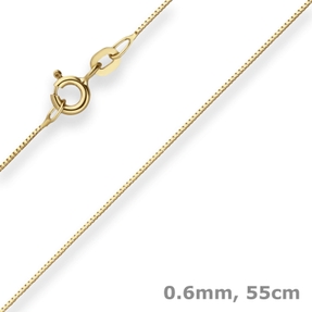 0,6mm Veneziakette Goldkette Collier Halskette aus 585 Gold Gelbgold 55cm