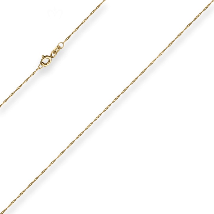 1mm Singapurkette aus 750 Gelbgold 42cm