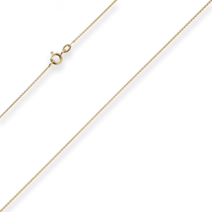 1.1mm Rund-Ankerkette aus 333 Gelbgold 45cm