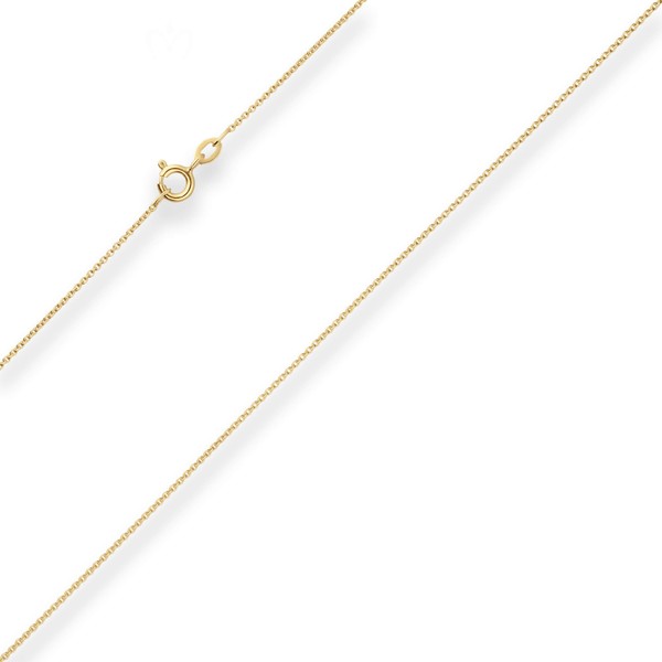 1.1mm Rund-Ankerkette aus 375 Gelbgold 36cm