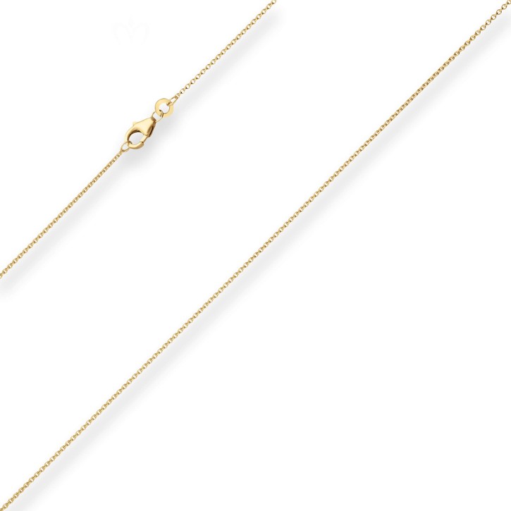 1.1mm Rund-Ankerkette aus 375 Gelbgold 50cm