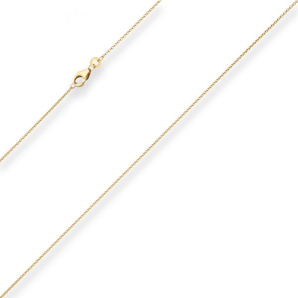 1.1mm Rund-Ankerkette aus 375 Gelbgold 50cm