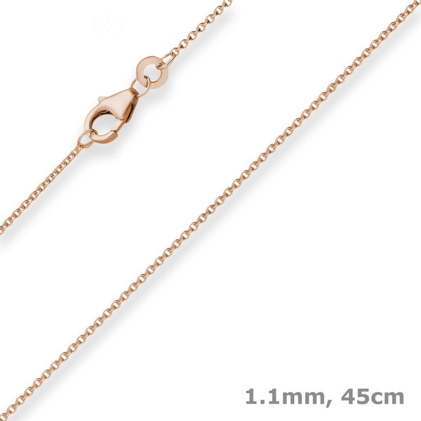 1.1mm Rund-Ankerkette aus 750 Rotgold 45cm