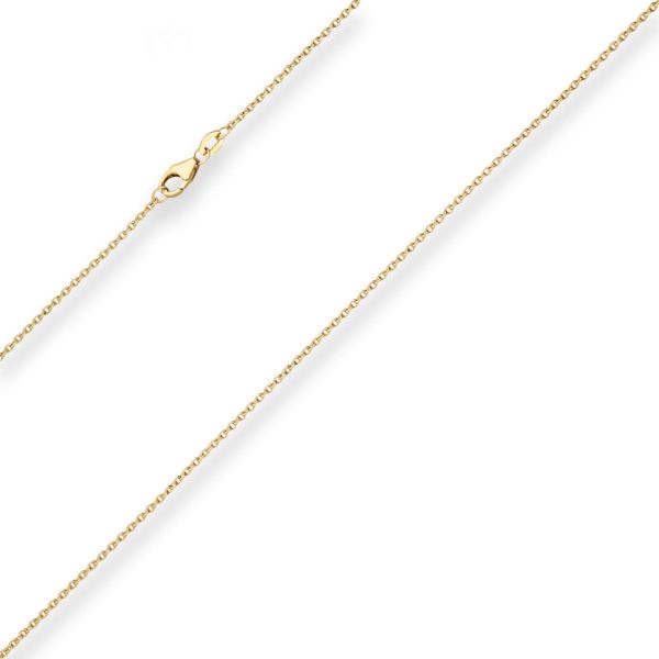 1.5mm Rund-Ankerkette aus 375 Gelbgold 50cm