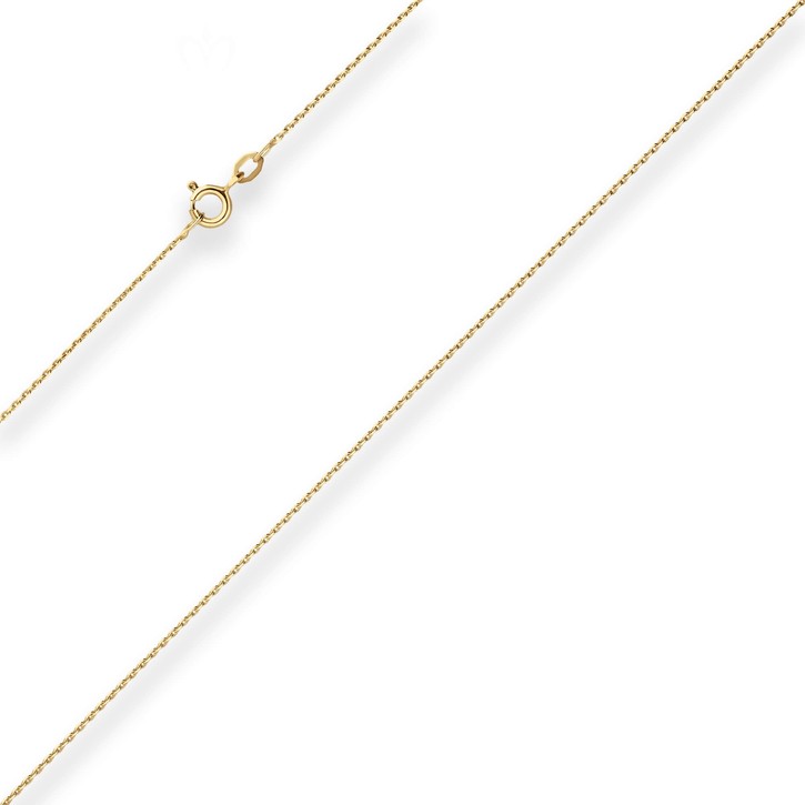 1.2mm Ankerkette diamantiert aus 375 Gelbgold 38cm