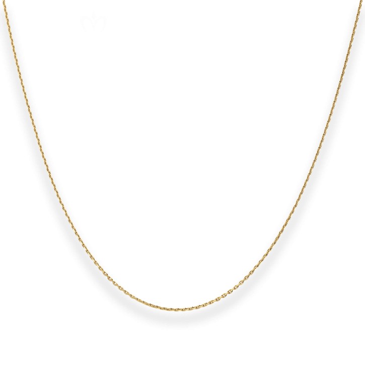 1.2mm Ankerkette diamantiert aus 375 Gelbgold 38cm