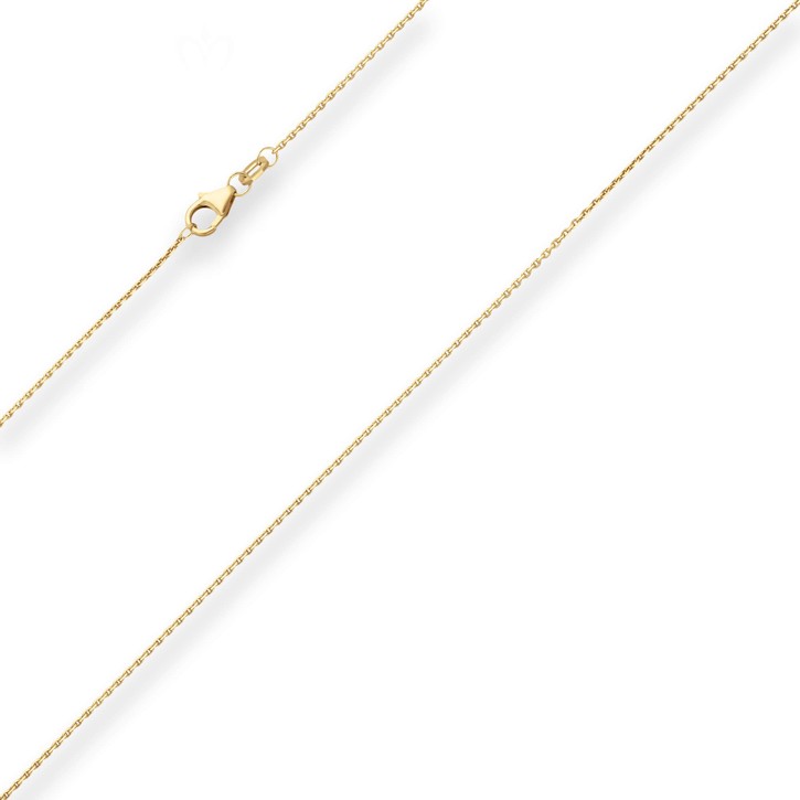 1.2mm Ankerkette diamantiert aus 375 Gelbgold 40cm