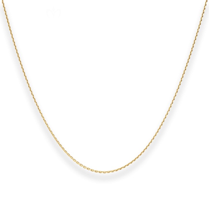 1.2mm Ankerkette diamantiert aus 375 Gelbgold 40cm