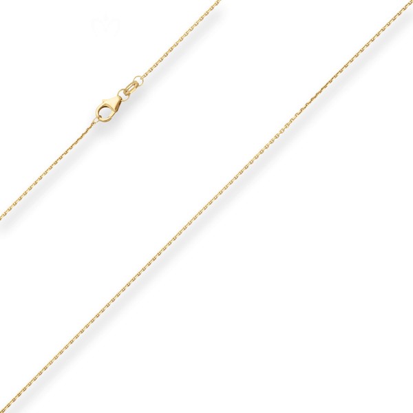 1.2mm Ankerkette diamantiert aus 375 Gelbgold 40cm