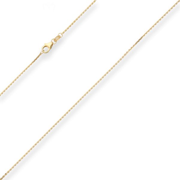 1.2mm Ankerkette diamantiert aus 375 Gelbgold 42cm