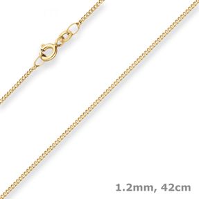 1,2mm Panzerkette Collier mit Zwischenöse Halskette aus 333 Gold Gelbgold 42cm