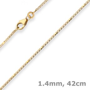 1,4mm Panzerstegkette Collier Halskette aus 333 Gold Gelbgold 42cm