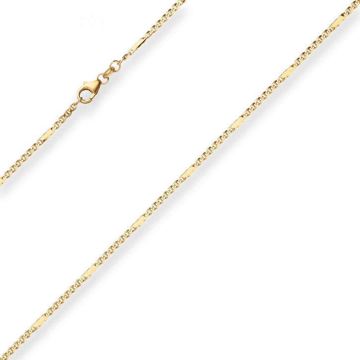 1.9mm Panzerstegkette aus 585 Gelbgold 45cm