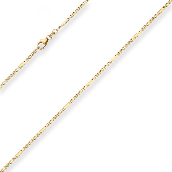 1.9mm Panzerstegkette aus 585 Gelbgold 45cm