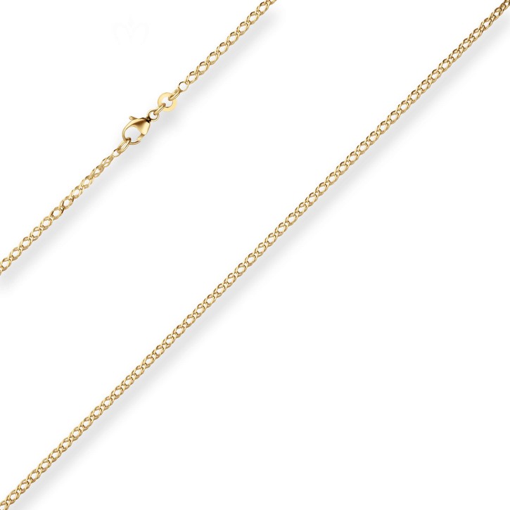 2.1mm Zwillingspanzerkette aus 585 Gelbgold 50cm