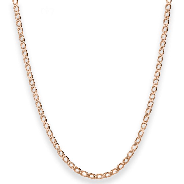 2.1mm Zwillingspanzerkette aus 585 Rotgold 38cm
