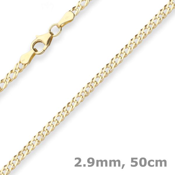 2.9mm Zwillingspanzerkette aus 375 Gelbgold 50cm