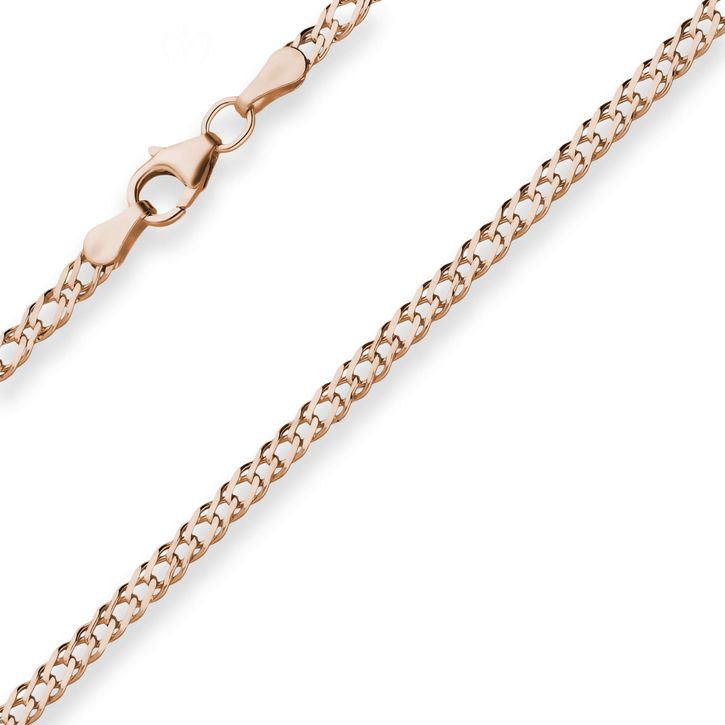 2.9mm Zwillingspanzerkette aus 585 Rotgold 55cm