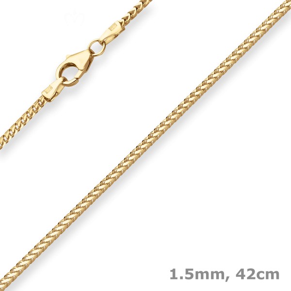 1.5mm Bingokette aus 585 Gelbgold 42cm