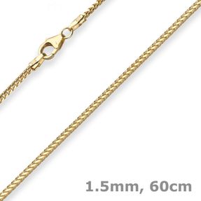 1,5mm Bingokette Collier Halskette aus 585 Gold Gelbgold 60cm