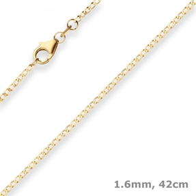 1,6mm Panzerkette weit Collier Halskette aus 333 Gold Gelbgold 42cm