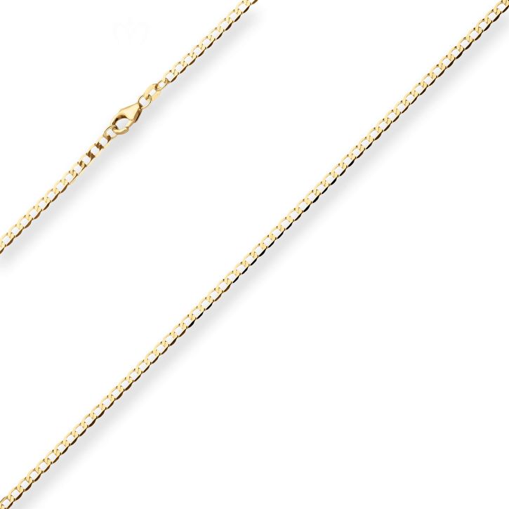2.6mm Flach-Panzerkette weit aus 750 Gelbgold 65cm