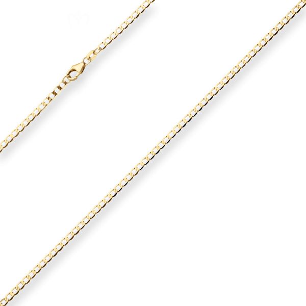 2.6mm Flach-Panzerkette weit aus 750 Gelbgold 65cm