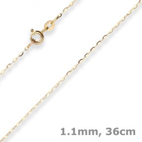 1,1mm Ankerkette flach Collier Halskette aus 333 Gold Gelbgold 36cm