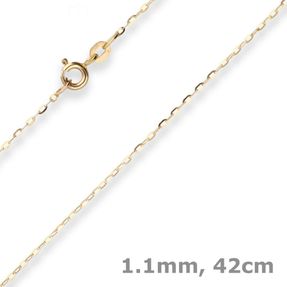 1,1mm Ankerkette flach Collier Halskette aus 333 Gold Gelbgold 42cm