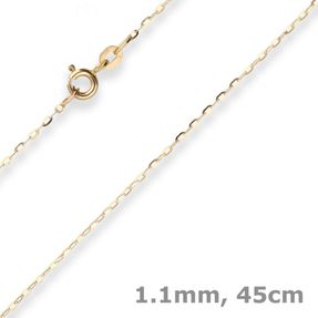 1,1mm Ankerkette flach Collier Halskette aus 333 Gold Gelbgold 45cm