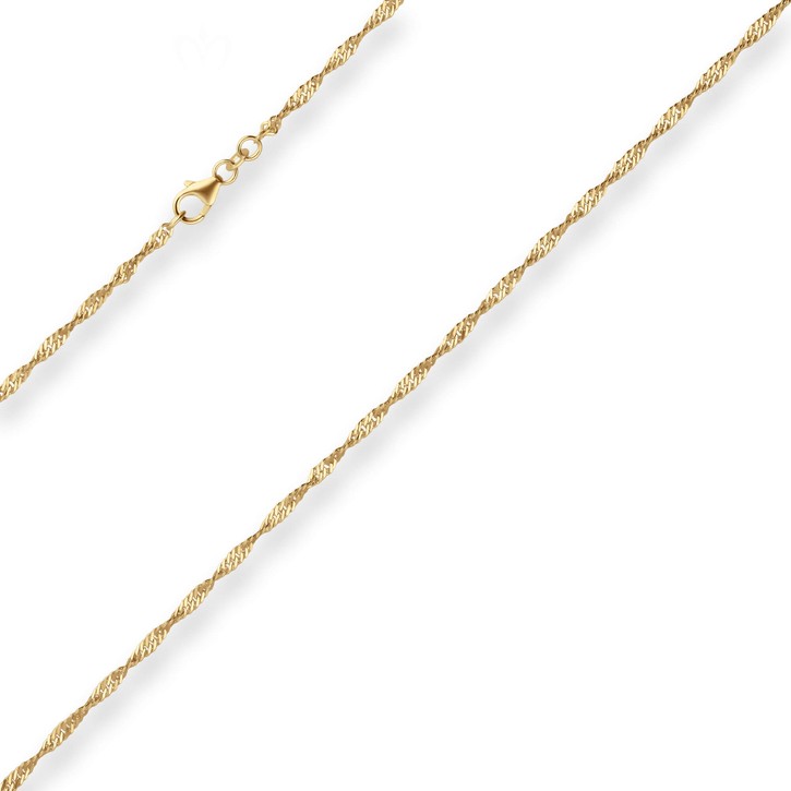 2.2mm Singapurkette aus 585 Gelbgold 38cm