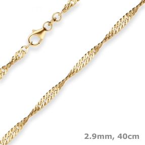2,9mm Singapurkette Collier Halskette aus 585 Gold Gelbgold 40cm