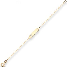 1,5mm Id-Armband Figarokette diamantiert Herz aus 333 Gold Gelbgold 14cm 1,5mm Id-Armband Figarokette diamantiert Herz aus 333 Gold Gelbgold 14cm