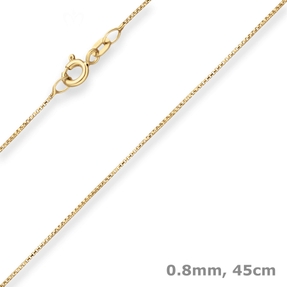 0,8mm Veneziakette rund Collier Halskette aus 333 Gold Gelbgold 45cm