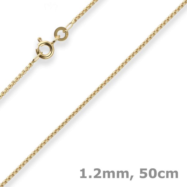 1.2mm Veneziakette rund aus 333 Gelbgold 50cm