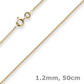 1,2mm Veneziakette rund Collier Halskette aus 375 Gold Gelbgold 50cm 1,2mm Veneziakette rund Collier Halskette aus 375 Gold Gelbgold 50cm