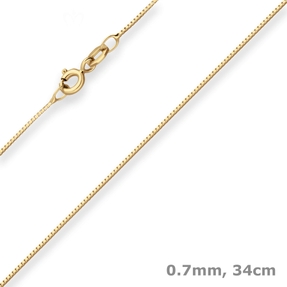 0,7mm Veneziakette Collier Halskette aus 585 Gold Gelbgold 34cm