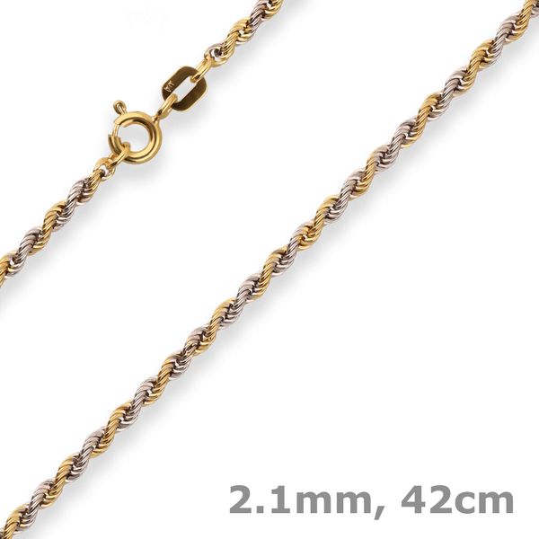 2.1mm Kordelkette hohl aus 333 Gelbgold 42cm