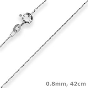 0,8mm Rund-Ankerkette Collier Halskette aus 333 Gold Weißgold 42cm
