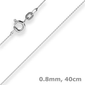 0,8mm Ankerkette flach Collier Halskette aus 585 Gold Weißgold 40cm