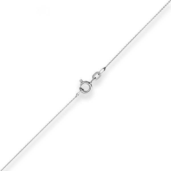 0.8mm Ankerkette flach aus 585 Weißgold 80cm