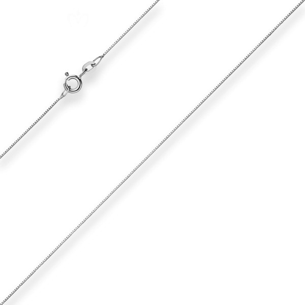 0.6mm Veneziakette aus 585 Weißgold 36cm