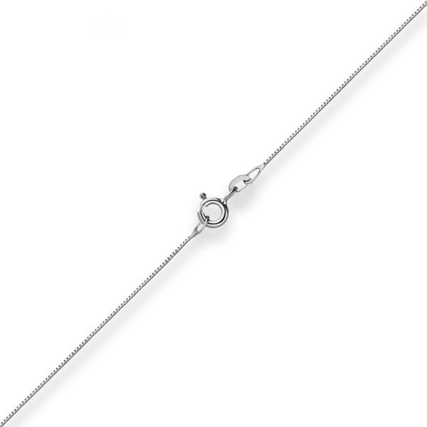 0.6mm Veneziakette aus 585 Weißgold 36cm