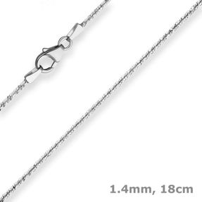 1,4mm Armband Criss-cross-Kette Armschmuck aus 585 Gold Weißgold 18cm